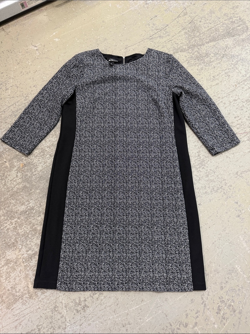ALYX Classic Black & Gray Tweed Sheath Dress